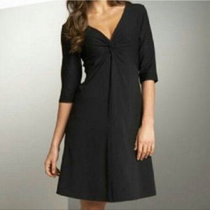 Eileen Fisher Twist Front Dress Medium Black